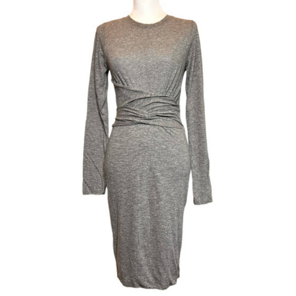MONROW Granite Wrapped Dress  - Heather Gray